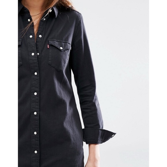 | levi’s • lil’ bit country iconic denim western shirt dress | - Picture 6 of 6